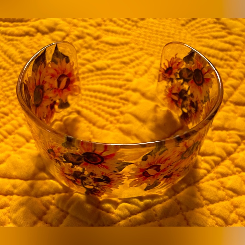 Icon Collection Clear Sunflower Cuff Bracelet